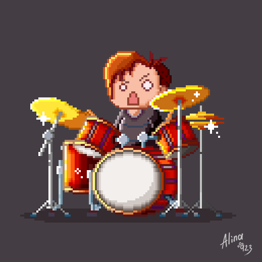 Drumming Pixel Art - Created by Alina 923